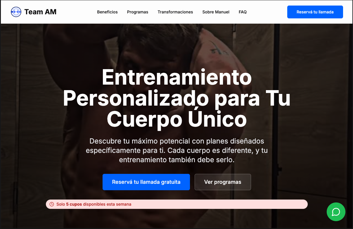 Landing Page Personal Trainer